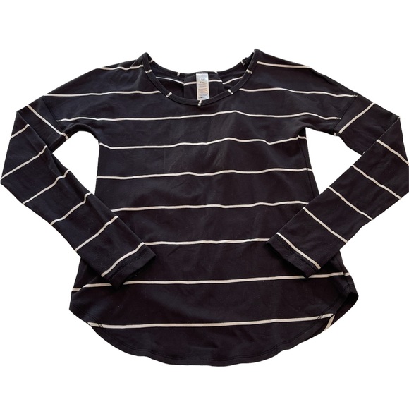 Ivivva by Lululemon Hanover Stripe White Black Mindful Moment Top Girls Size 8 - Picture 2 of 13